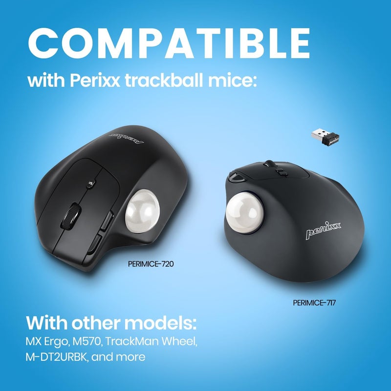 Perixx PERIPRO-303 GWH Small Trackball - 1.34 Inches Replacement Ball for PERIMICE and M570 - Glossy White - Image 5